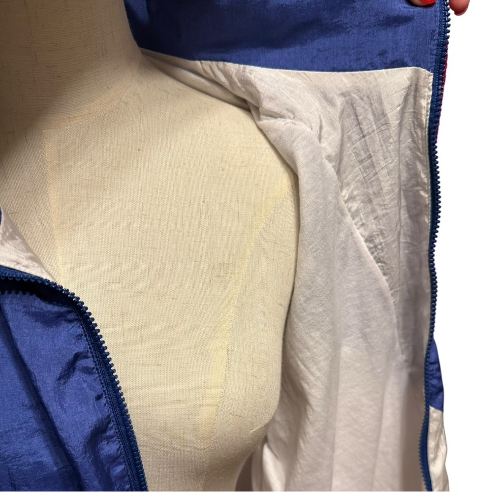 Vintage 80s Colorblock Windbreaker Jacket Large Blue Pink Neon Retro - Picture 8 of 10